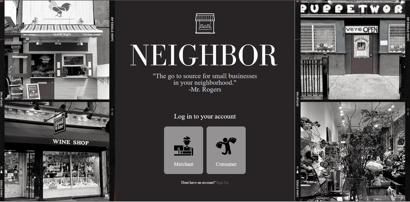 Neighbor - Login or Signup Page